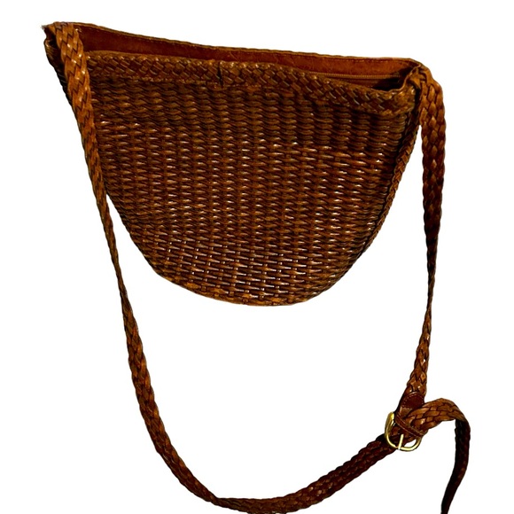 Nine West Handbags - Nine West chocolate color vintage woven shoulder bag/ cross body. Medium size.